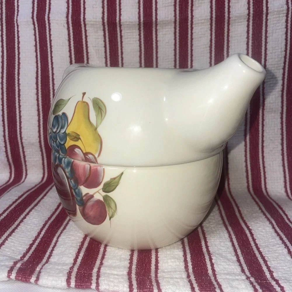 HOME AROUND THE ORCHARD STACKABLE‎ CERAMIC TEAPOT & CUP